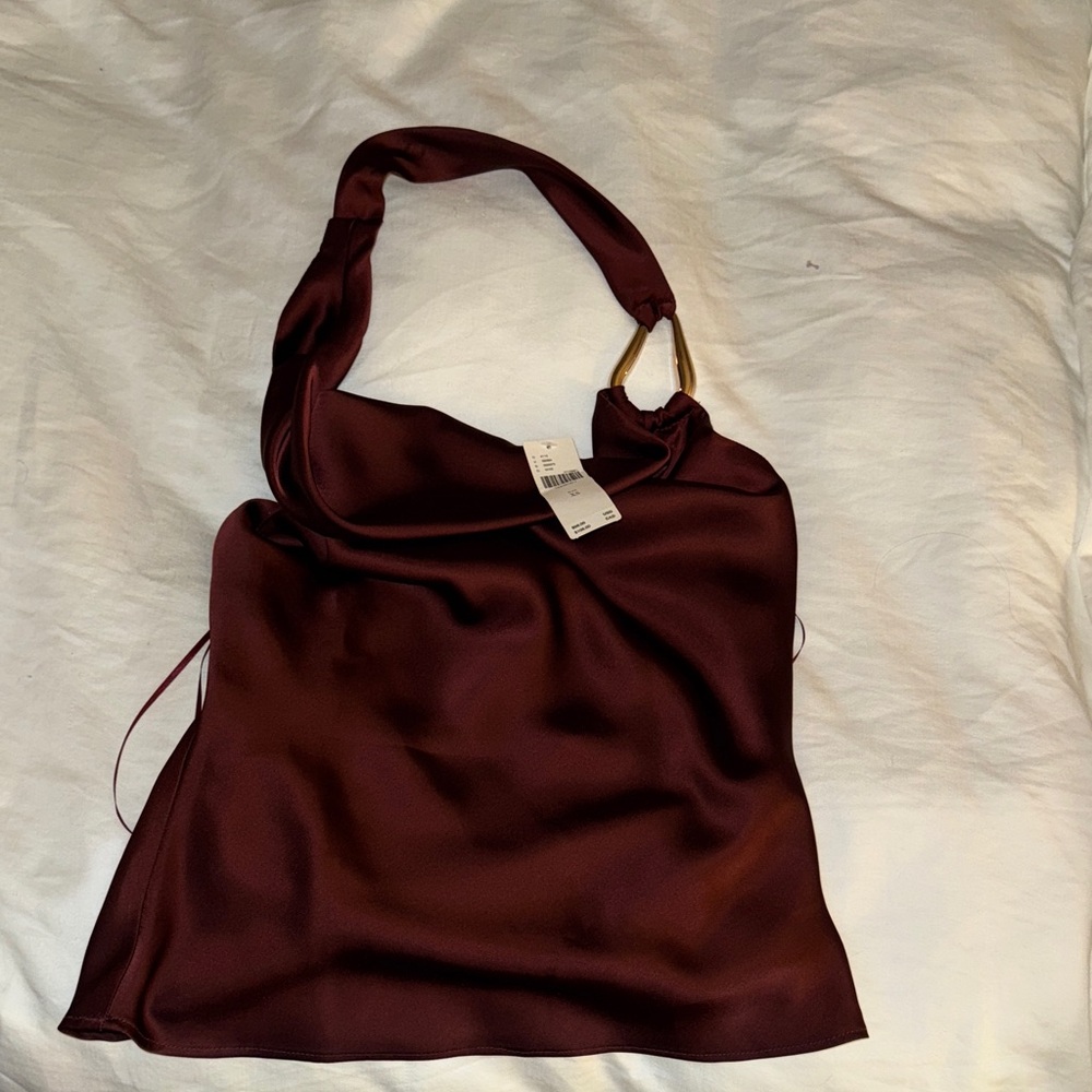 Anthropology Silky Halter Hardware Top